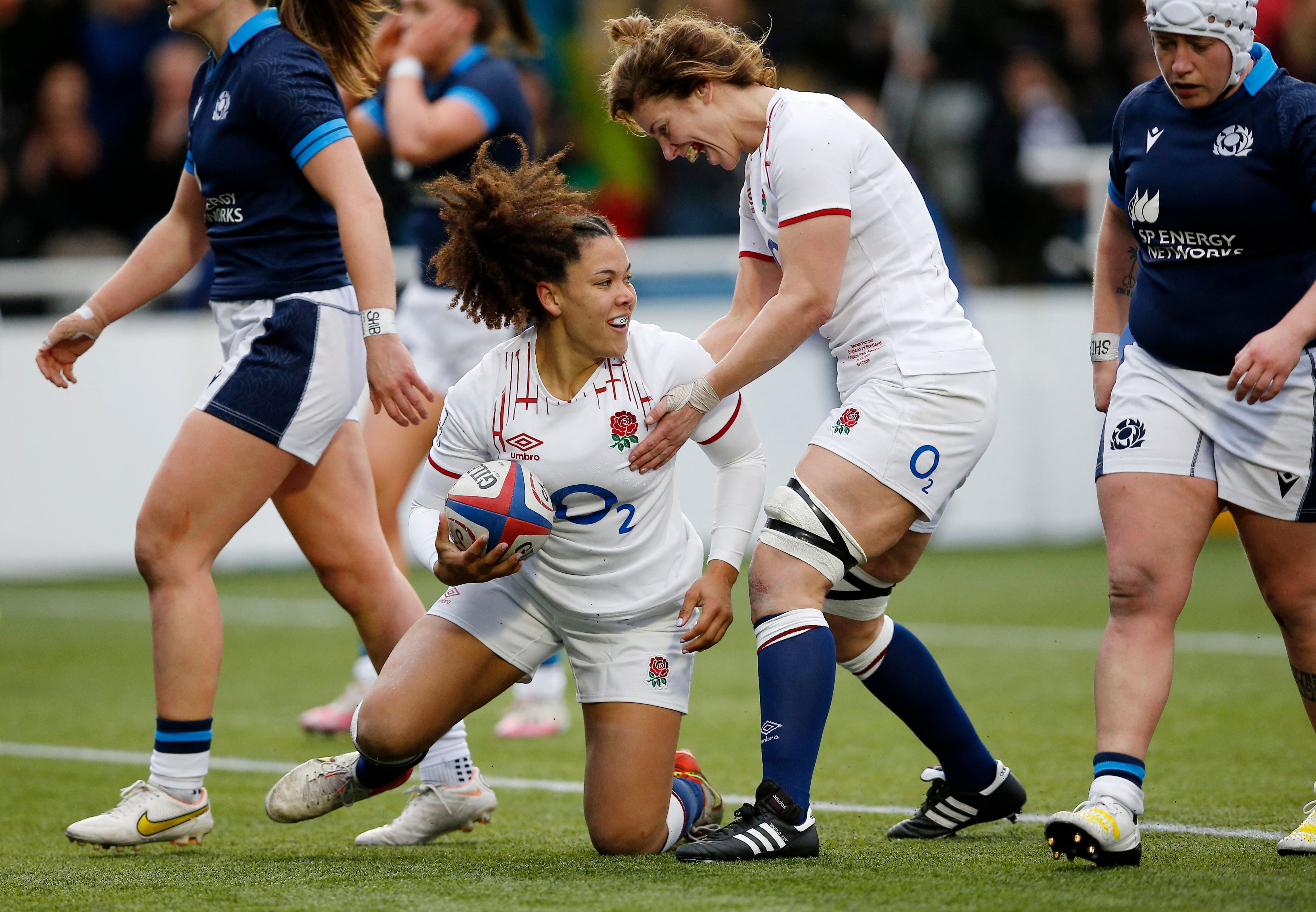 Tatyana Heard scored her first international try against Scotland in England’s Women’s Six Nations opener