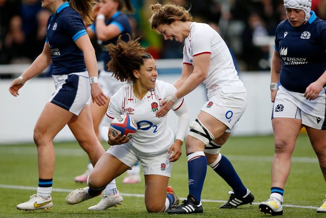 <p>Tatyana Heard scored her first international try against Scotland in England’s Women’s Six Nations opener </p>