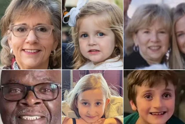 <p>The six victims of the mass shooting </p>