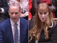 Angela Rayner says Raab knows ‘misery caused by thugs’ as she accuses him of anti-social behaviour