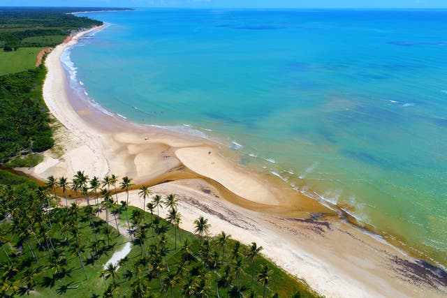 <p>Praia de Cumuruxatiba beach, Bahia, Brazil</p>