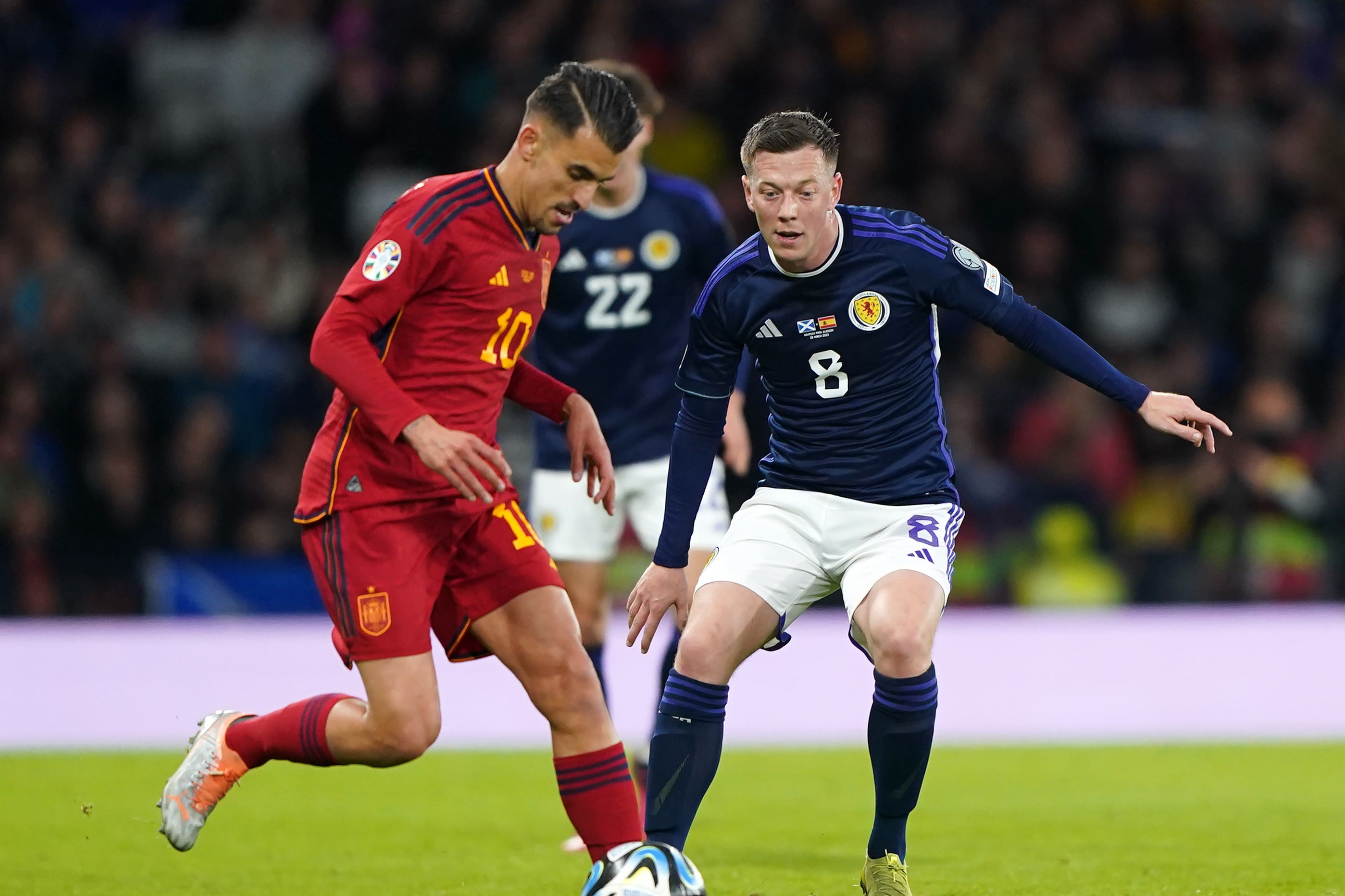 Scotland’s Callum McGregor in action against Spain (Andrew Milligan/PA)