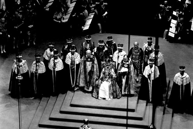 Elizabeth II at her coronation (PA)