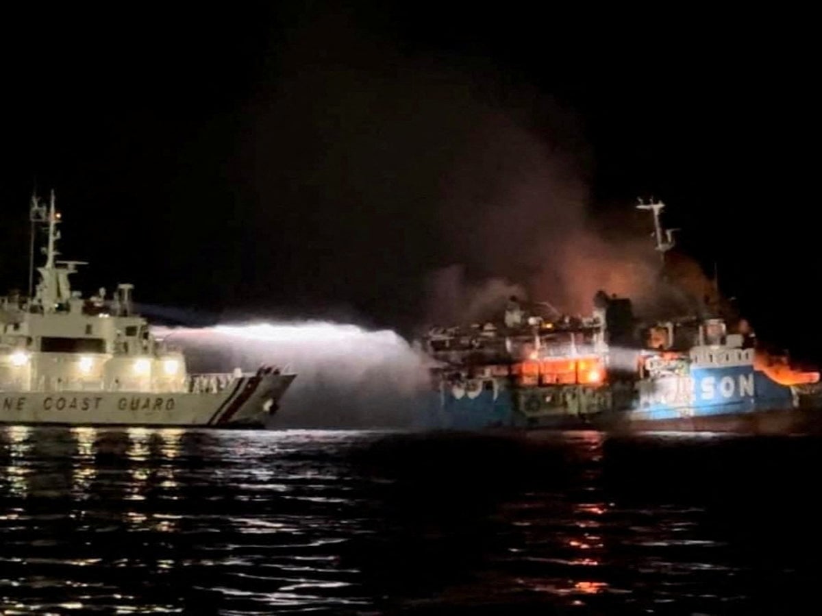 At least 31 dead after Philippines ferry carrying 250 passengers catches fire
