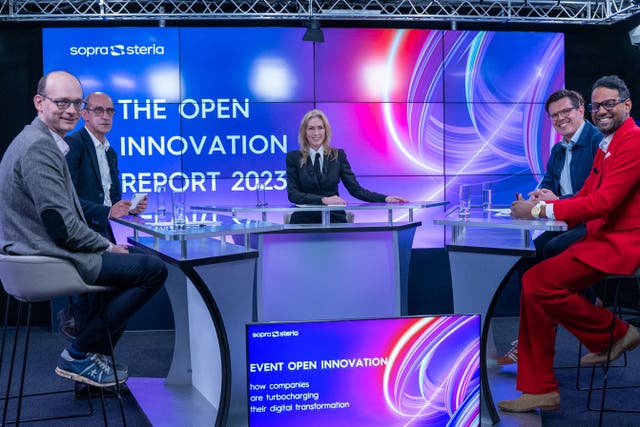 A roundtable talk in Paris with innovation experts was organised by Sopra Steria to mark the launch of The Open Innovation Report 2023 (Handout/PA)
