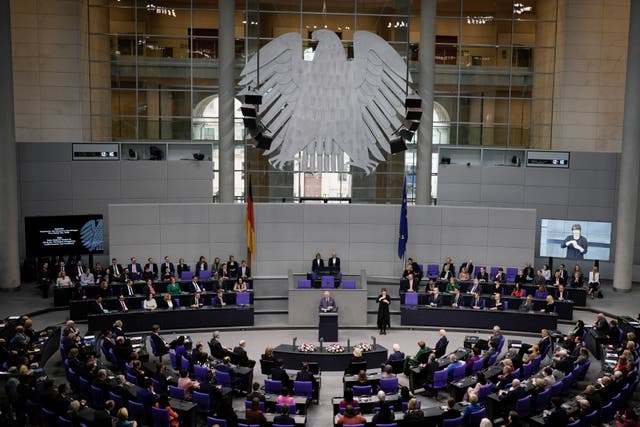 <p>On the second day, the King was invited to deliver an address to the Bundestag – an honour never accorded to the Queen</p>