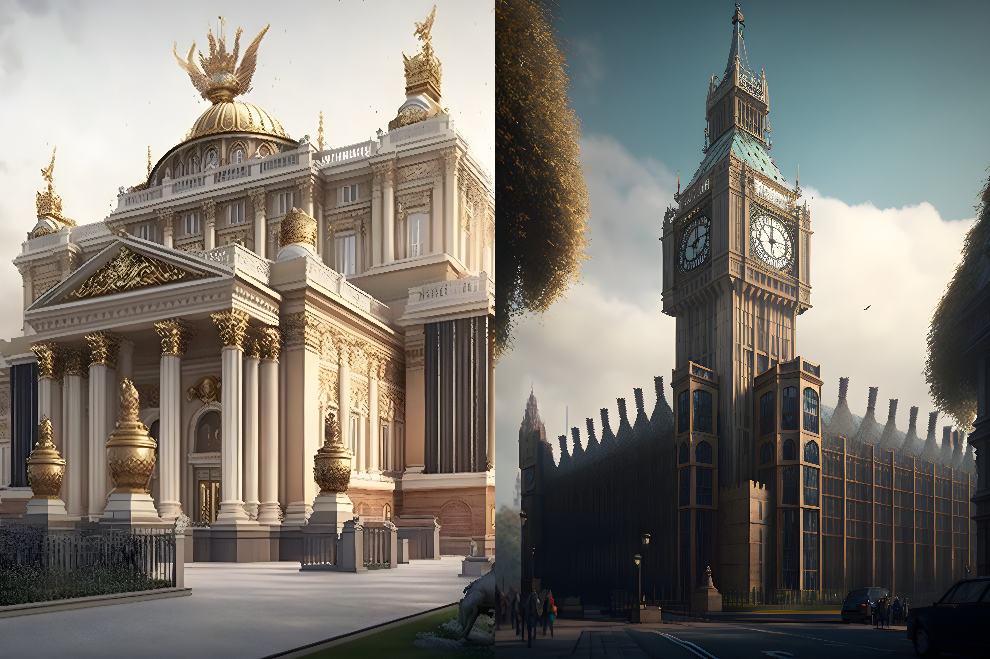 AI reimagines Buckingham Palace and Big Ben’s clocktower