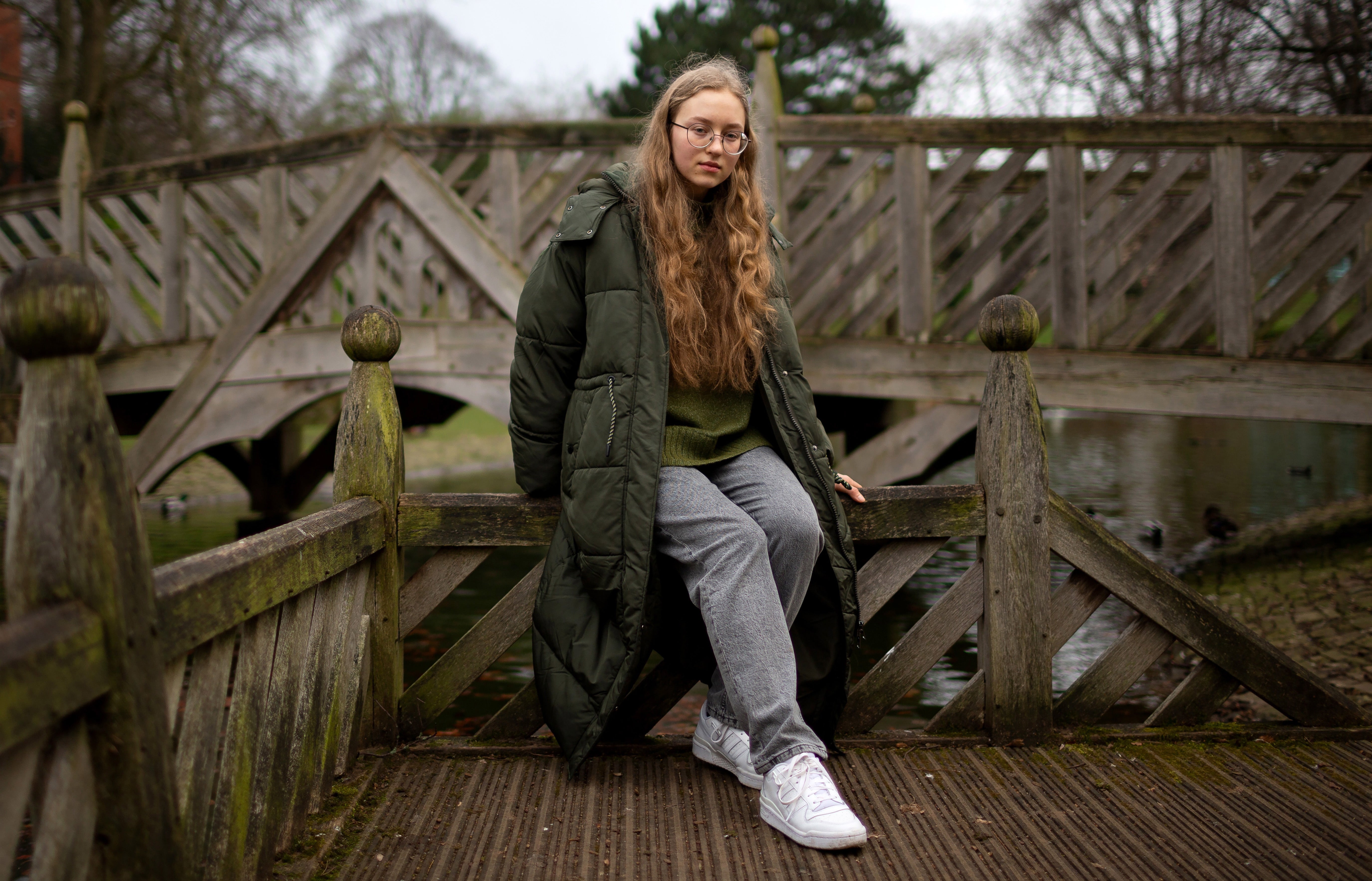 Mariia Ivanchykova, 20, at Weston Park in Sheffield: ‘We lost our home, something that gave us a feeling of belonging, safety and happiness for a long time. Since we left Ukraine, I don’t feel that anymore’