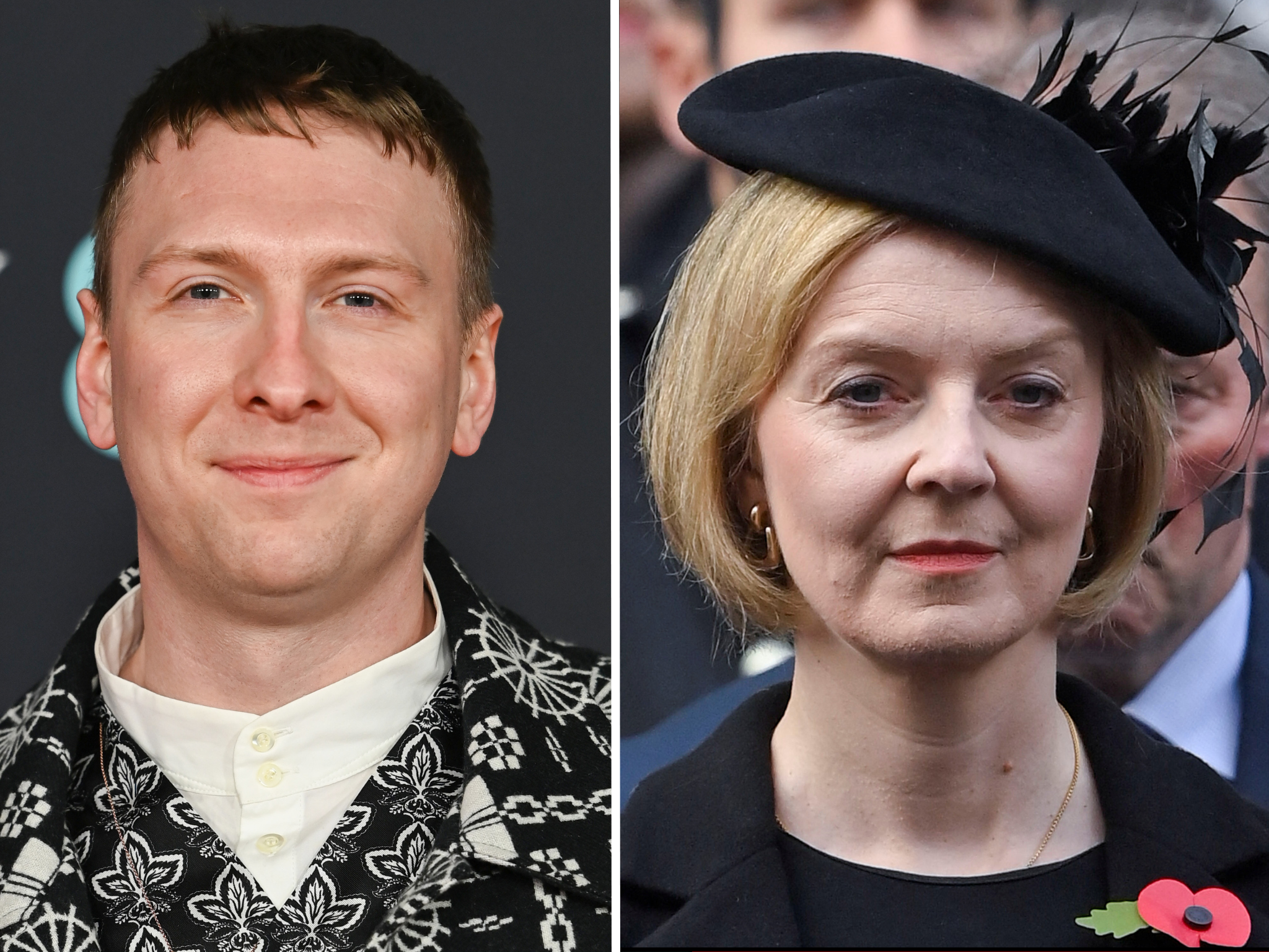<p>Joe Lycett and Liz Truss</p>