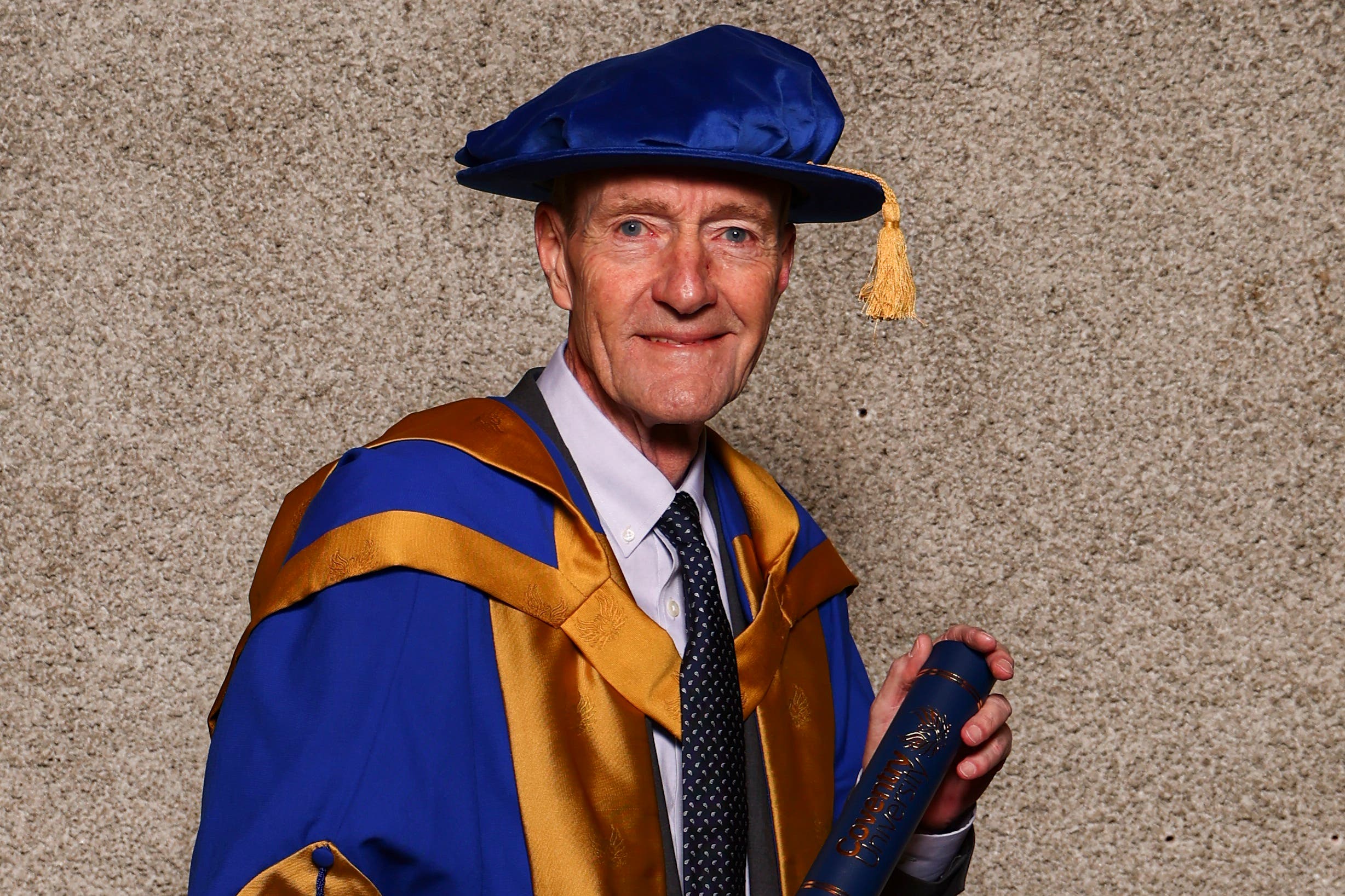 Lee Child received his honorary doctorate in recognition of his experience in broadcasting and achievements as a novelist (Ede & Ravenscroft/PA)