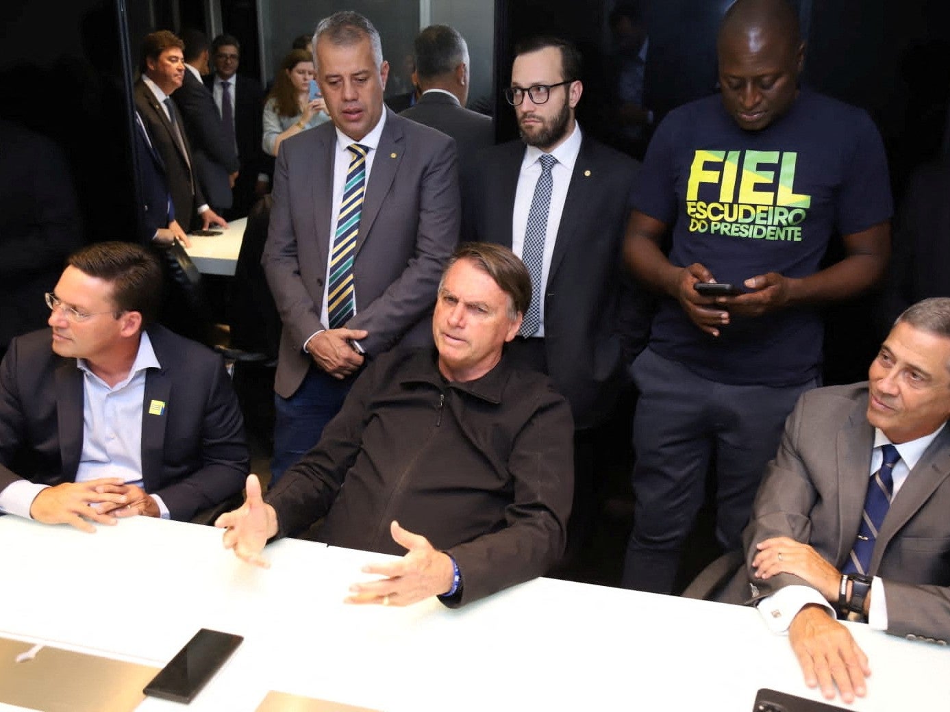 Jair Bolsonaro attends a meeting with members of Liberal Party (PL) and allies after returning to Brazil