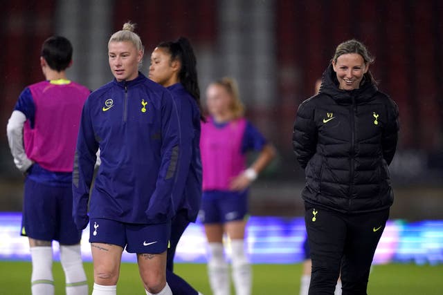 Tottenham interim manager Vicky Jepson, right, has backed Bethany England to make the Lionesses’ World Cup squad (John Walton/PA)