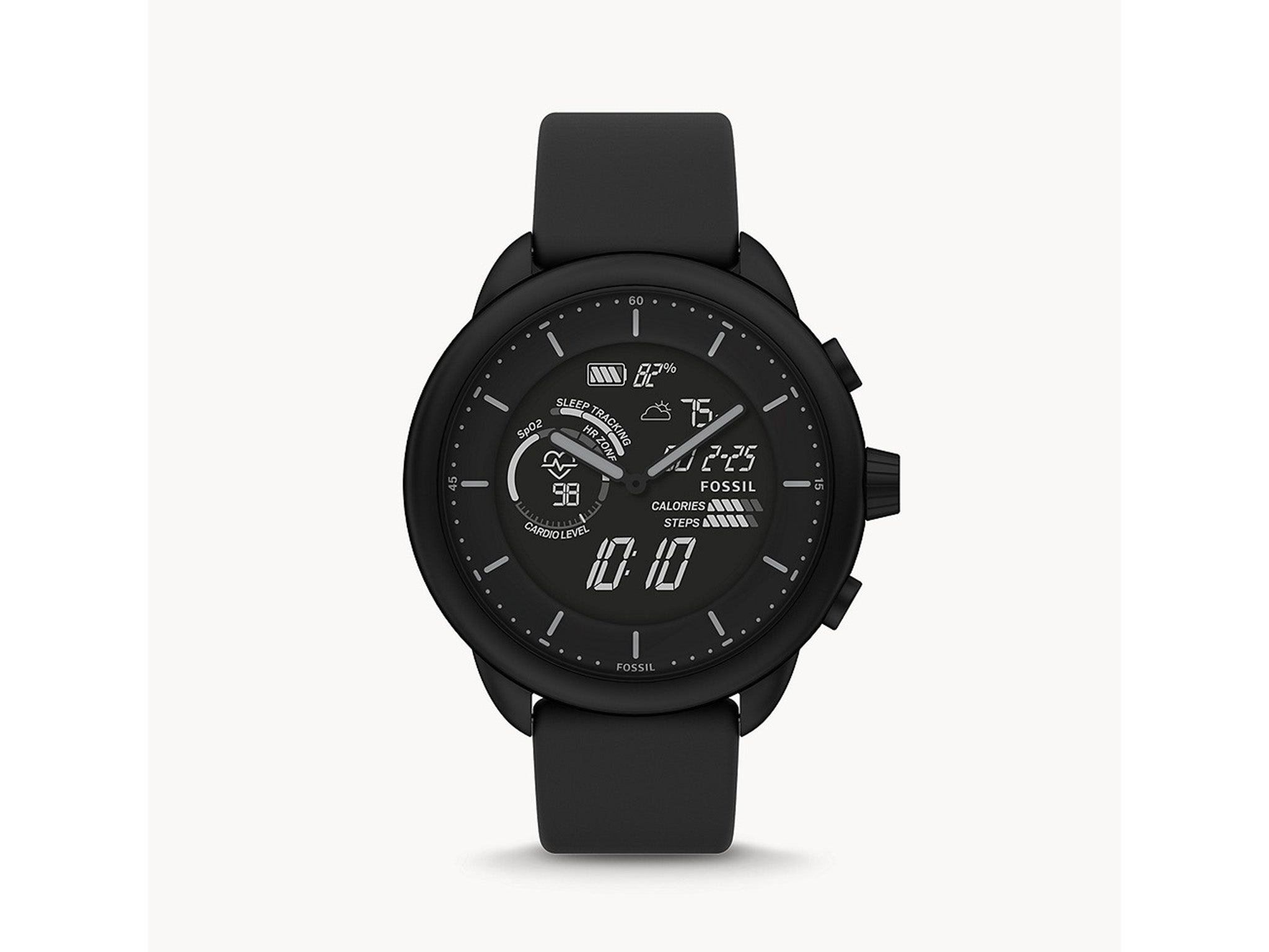 Fossil gen 6 wellness edition hybrid smartwatch black silicone