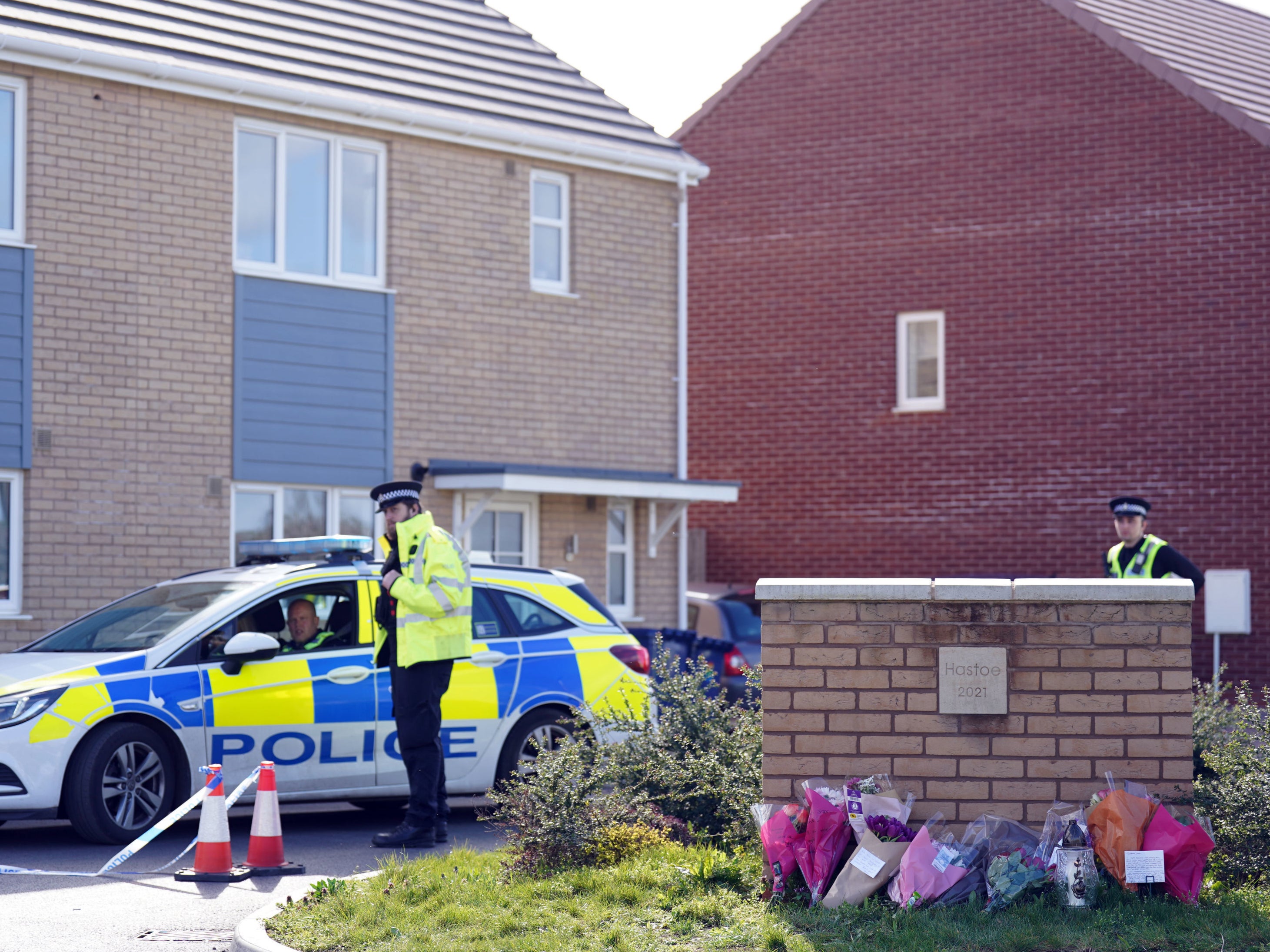 Police at the scene in Meridian Close, Bluntisham