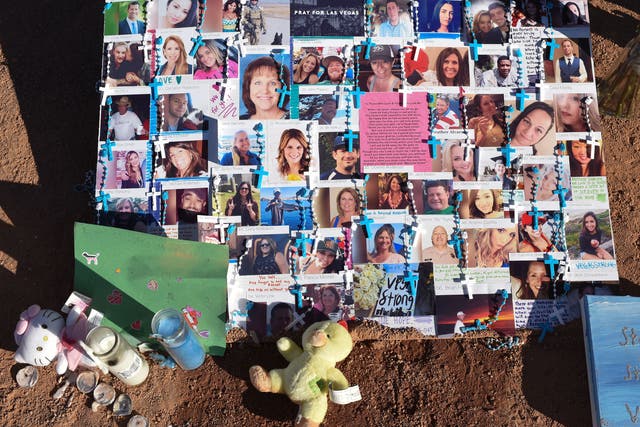 <p>Photographs of some of the victims of the Las Vegas mass shooting</p>