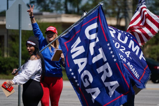 <p>Supporters of former US president Donald Trump</p>