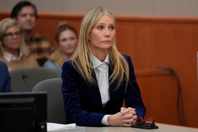 <p>US actress Gwyneth Paltrow reacts to the verdict in the trial over her 2016 ski collision with 76-year-old Terry Sanderson on March 30, 2023, in Park City, Utah</p>