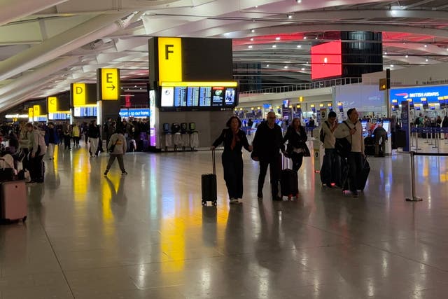 <p>Normal service? Heathrow Terminal 5 on 31 March, the first day of the earlier security staff strike</p>