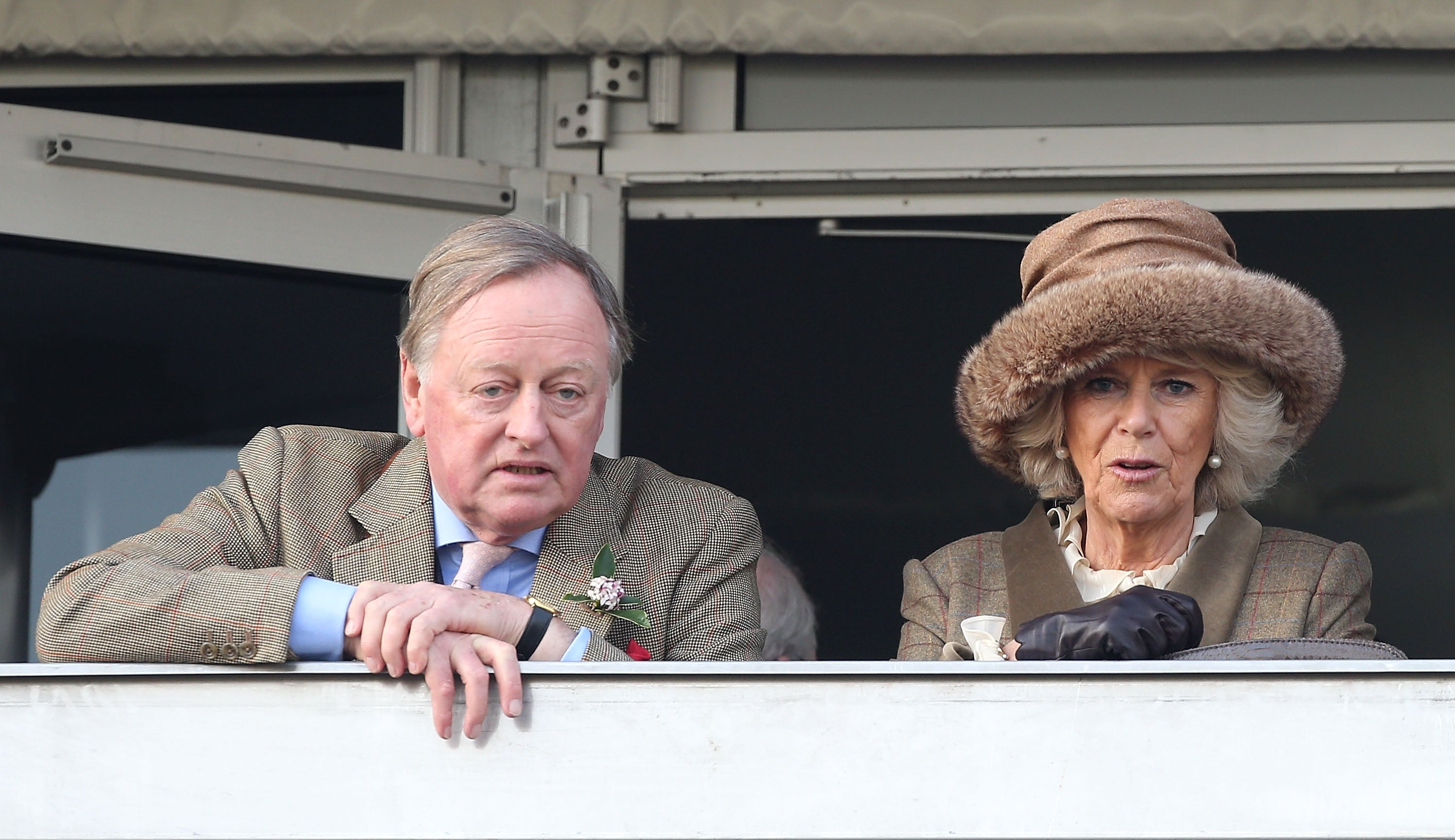 Andrew Parker Bowles OBE and Camilla, Duchess of Cornwall attend Ladies Day, day 2 of The Cheltenham Festival at Cheltenham Racecourse on March 12, 2014
