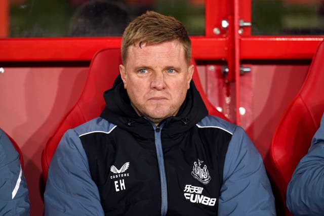 Newcastle head coach Eddie Howe is confident the Magpies can compete with Manchester United on and off the pitch (Nick Potts/PA)