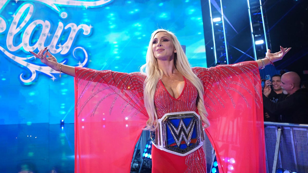 Charlotte Flair defends the SmackDown Women's title against Rhea Ripley