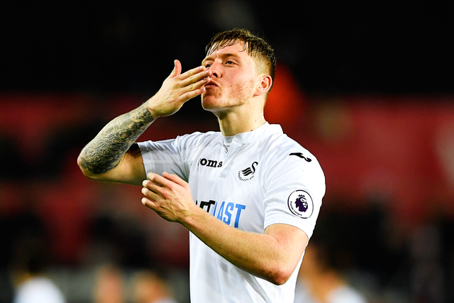 <p>Alfie Mawson spent two seasons with Swansea City in the Premier League</p>
