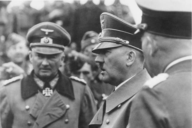 <p>German Field Marshal Von Kluge (pictured, left, with Hitler earlier in the war) knew about the plan to kill the Nazi leader  </p>
