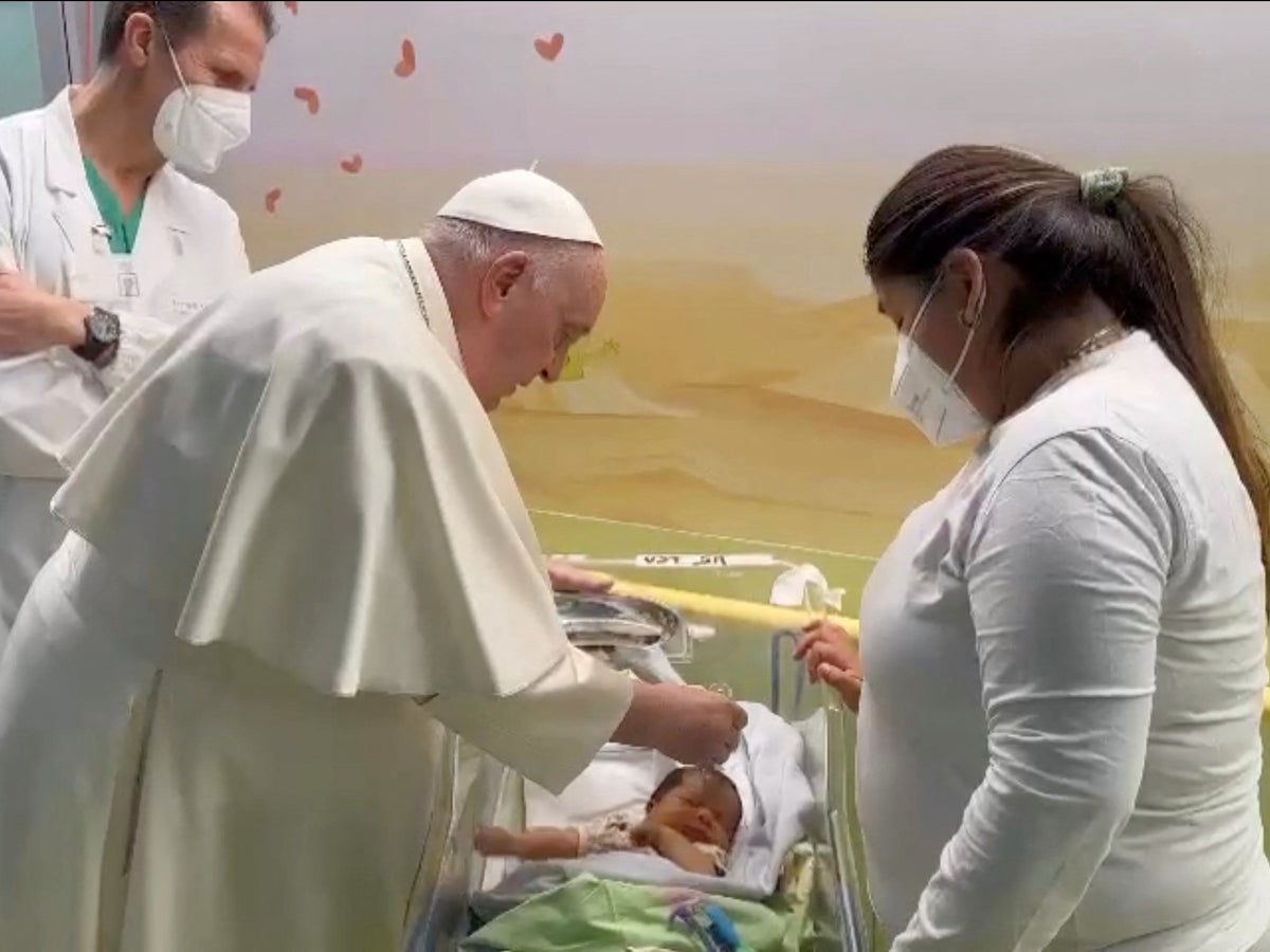 Pope Francis baptises  baby during hospital stay and is set to return home on Saturday