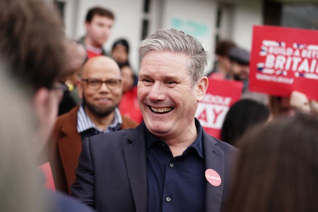 Labour Party leader Sir Keir Starmer with supporters (Jordan Pettitt/PA)