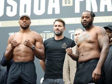 Joshua vs Franklin LIVE: Latest fight updates, predictions, start time