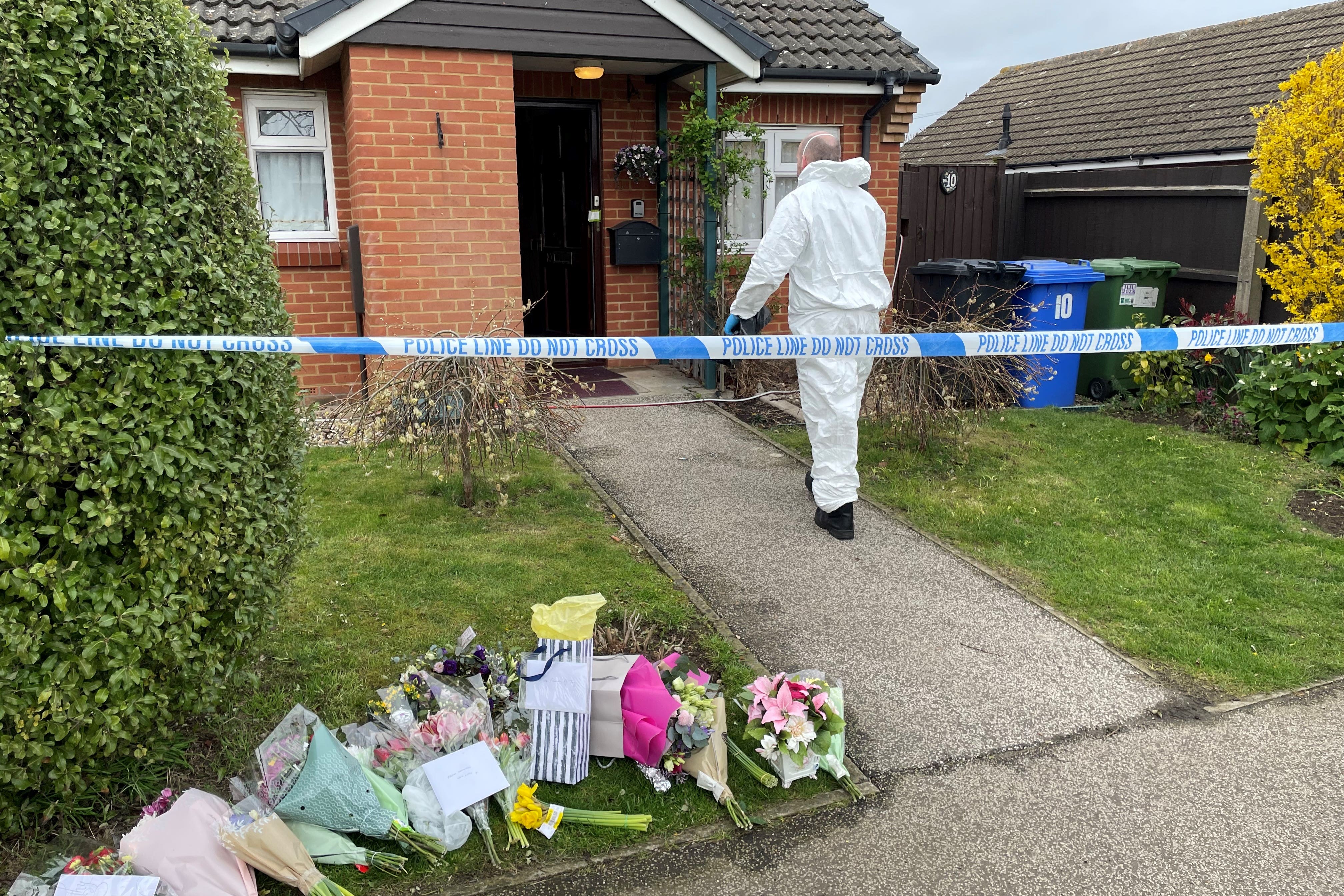 A forensics officer at the property in Pakefield, Suffolk where Ms Middleditch was attacked (Sam Russell/PA)