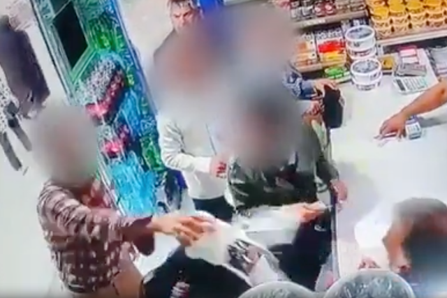 <p>Moment man attacks women with yoghurt for not covering hair </p>