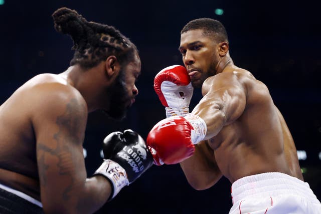 <p>Anthony Joshua (right) was a unanimous-decision winner against Jermaine Franklin </p>