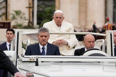 Pope Francis, 86, returns to work day after being released from hospital