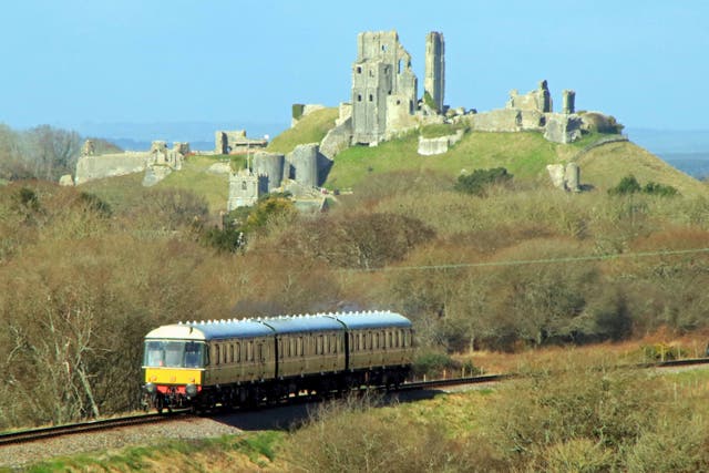 Swanage Railway Class 117 Wareham heritage diesel train Corfe Castle (Andrew PM Wright/PA)
