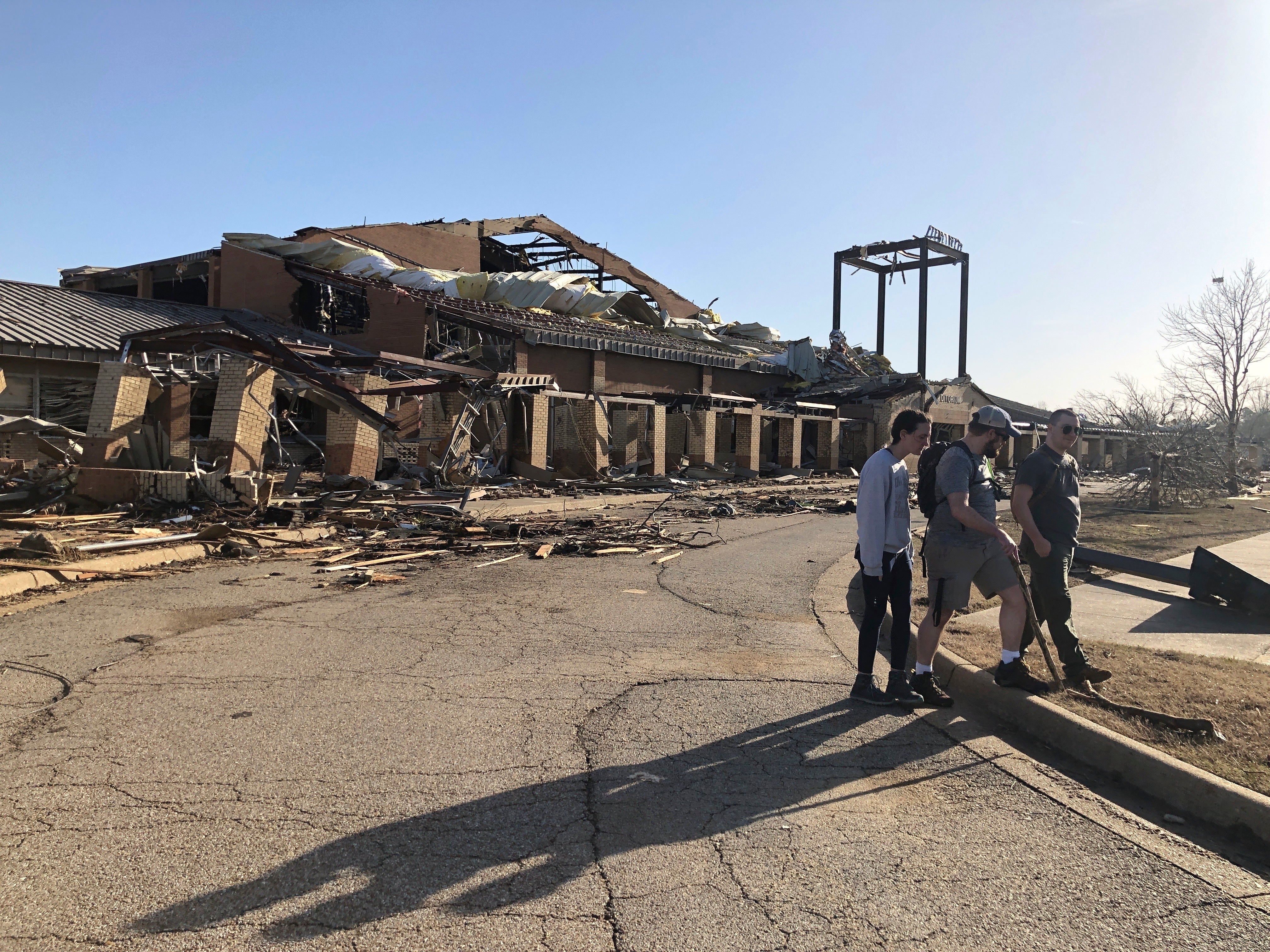 Wynne High school after it was damaged in Friday's severe weather in Wynne, Arkansas