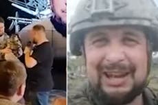 Watch: Russian military blogger handed statue moments before cafe explosion