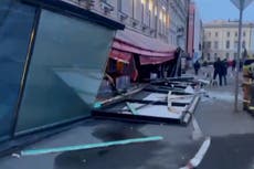 St Petersburg cafe torn apart in explosion that killed Russian military blogger