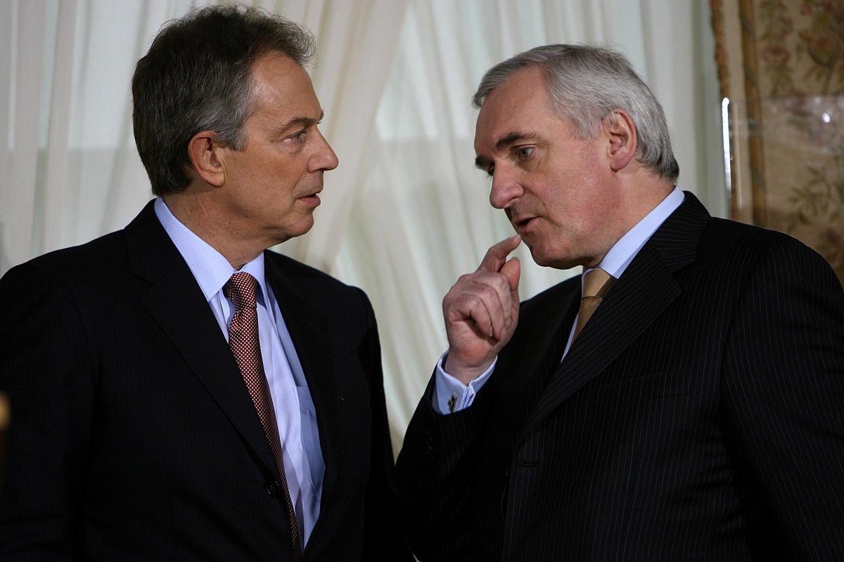 Blair and Ahern hail Anglo-Irish partnership that helped land Good Friday accord