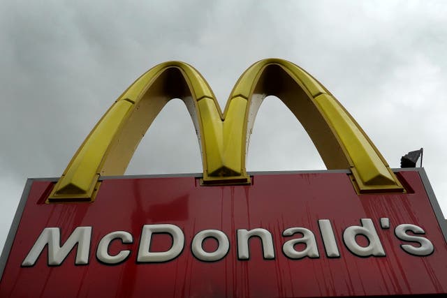 <p> McDonalds sign hangs outside the fast food restaurant on 26 July 2022 in Miami, Florida</p>