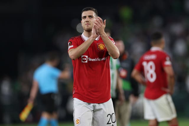 Defender Diogo Dalot has challenged Manchester United to win all their remaining games to complete a successful season (Isabel Infantes/PA)