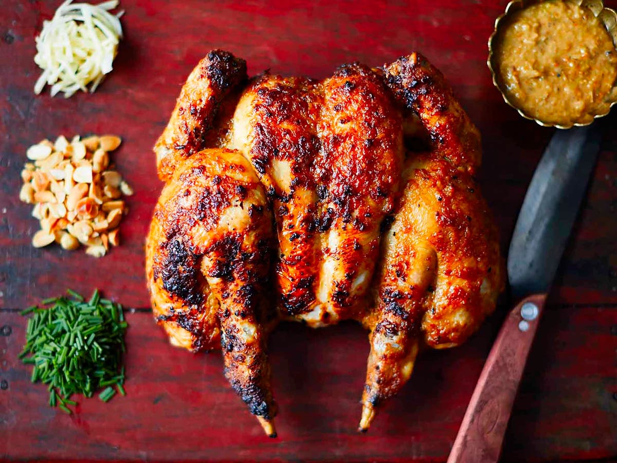 Bored of lamb? Cook this satay roast chicken for a perfect Easter feast