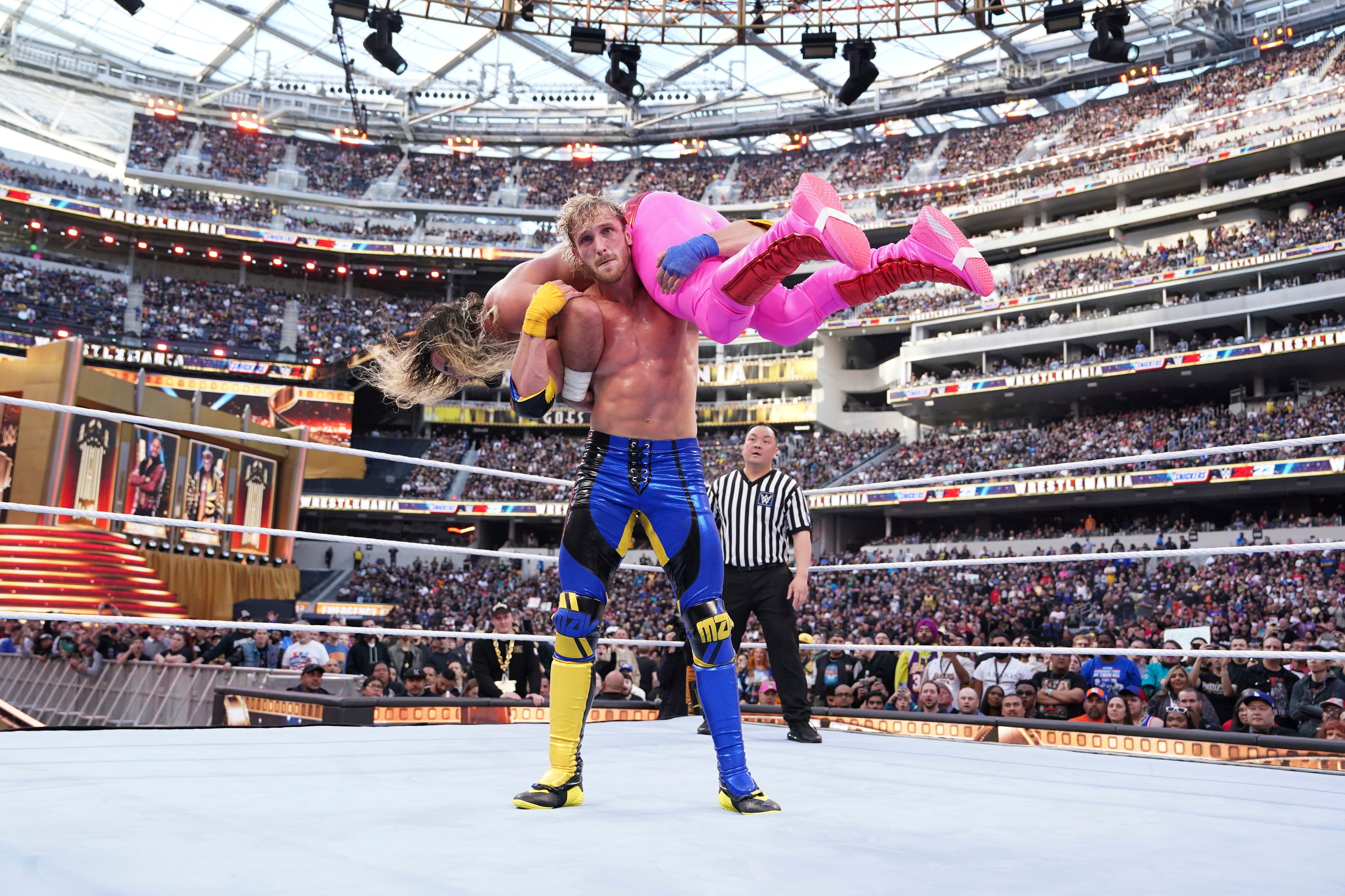 <p>Wrestling may be fake, but Logan Paul is capable of pulling off feats of athleticism that will make you believe a man can fly</p>
