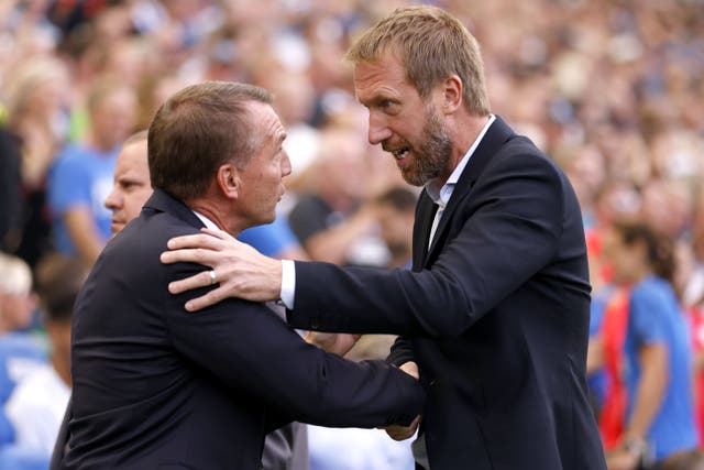Brendan Rodgers, left, was sacked on Sunday, swiftly followed by Graham Potter (Steven Paston/PA)