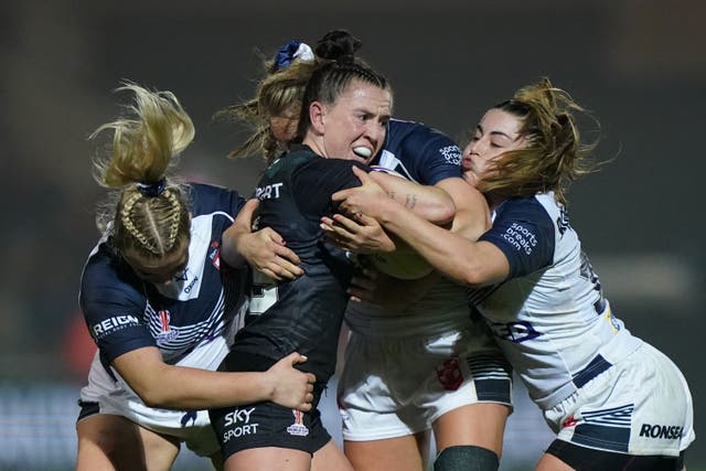 Georgia Hale (centre), has joined up with some former England rivals at Leeds Rhinos (Tim Goode/PA)