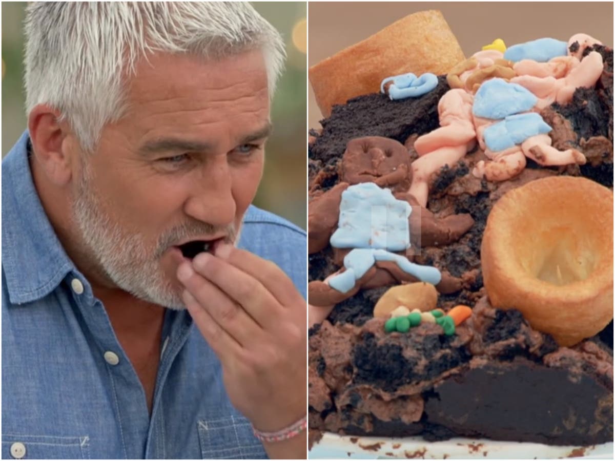 Paul Hollywood spits out Lucy Beaumont’s ‘bizarre’ carvery cake on Celebrity Bake Off