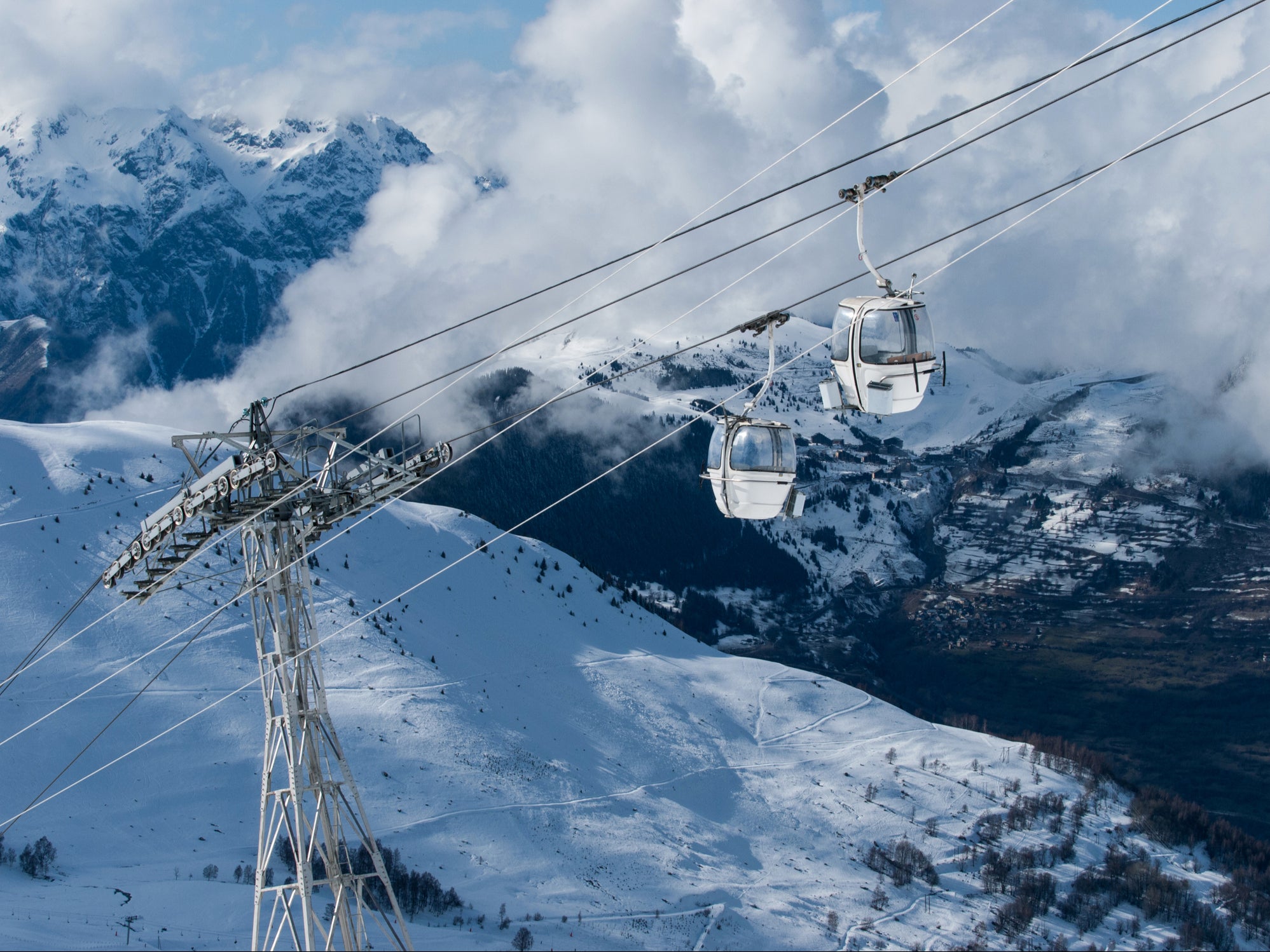 The man fell from a gondola in the Deux Alpes resort on Saturday at around 5pm