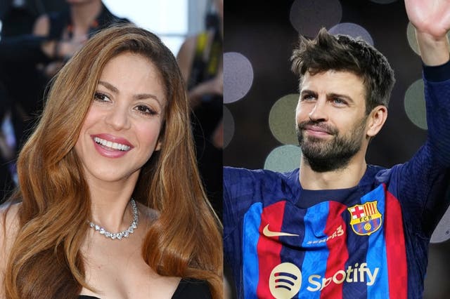<p>Shakira and her ex, former Barcelona footballer Gerard Piqué</p>