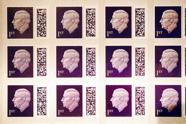 Stamps featuring the King’s image will appear from today (Victoria Jones/PA)