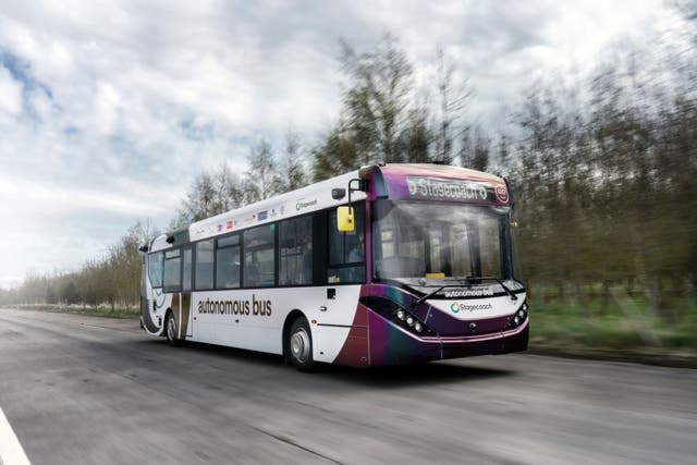 Full-size self-driving buses will begin public services next month in what is believed to be a world-first (Alexander Dennis/PA)